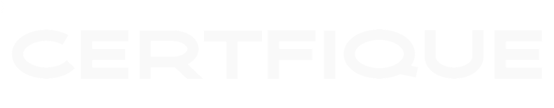 Logo horizontal Certfique — branco Logotipo Certfique em letras brancas sobre fundo escuro